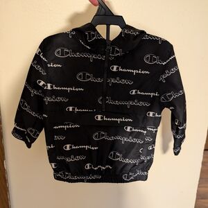 Champion Black Logo Windbreaker Jacket